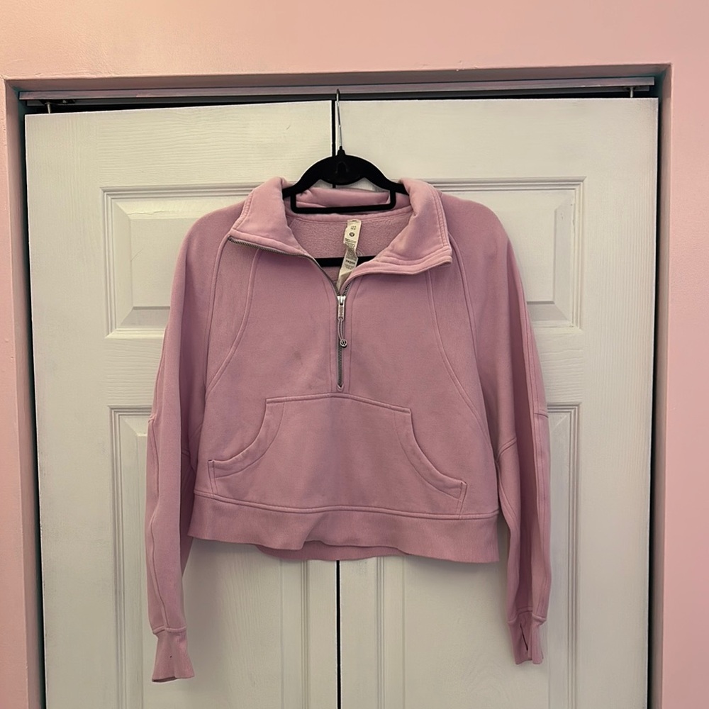 Lululemon Athletica Pink Scuba Cropped Sweatshirt